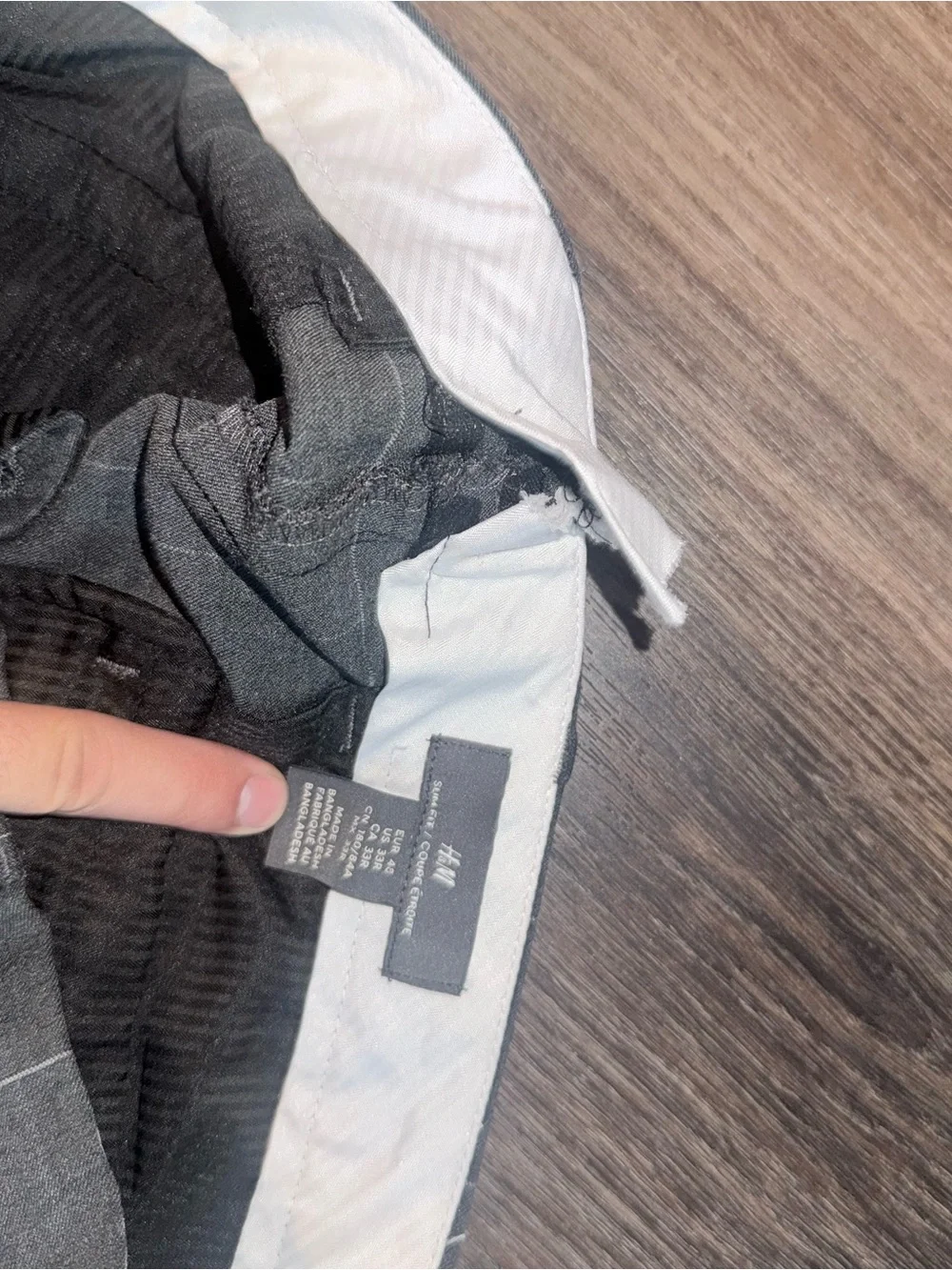 H&M Gray Windowpane 2 Piece Suit